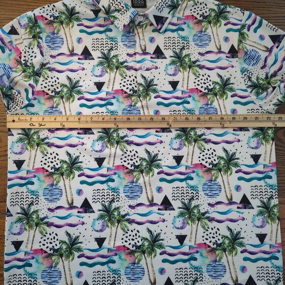 Golf Gods Polo multicolored Men's Polo Top Size L Tropical Abstract Modern Golf - Picture 11 of 13
